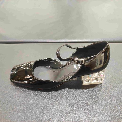 lFGJ 0340法式粗跟水钻方头系带时尚女鞋 商品图6