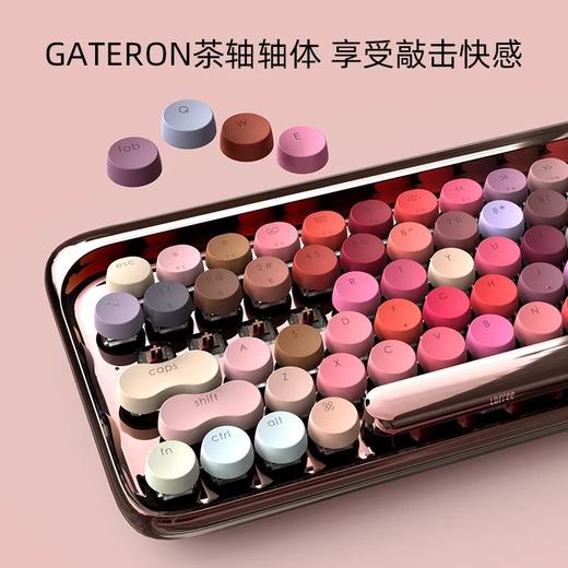 洛斐LOFREE 圆点蓝牙机械键盘-玫瑰金绽放 蓝牙无线机械键盘鼠标套装平板ipad电脑笔记本手机 商品图5