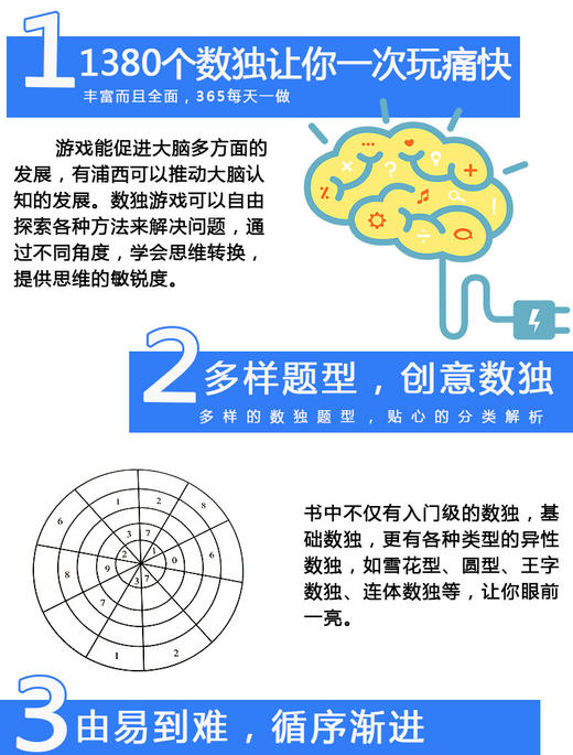 正版|数独游戏大全-从入门到精通(全3册) 数独书入门初级小学生数独游戏棋九宫格成人高级数独题本填字游戏益智逻辑思维训练书籍 商品图2