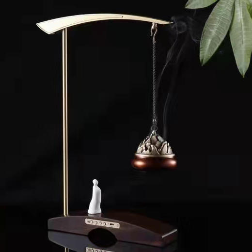 望山新中式蓝牙纯铜音乐香炉熏香家用音响悬挂吊炉沉香中国风摆件 商品图1