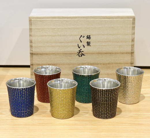 【大阪锡器】日本酒酒杯6色套装 商品图1