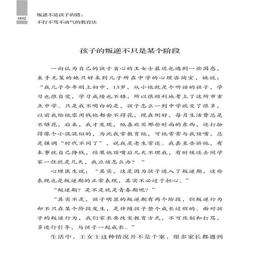 叛逆不是孩子的错:不打不骂不动气的教育法 解析叛逆孩子的行为问题 理解叛逆期孩子心理特点 为父母提供科学的教育方法 商品图3