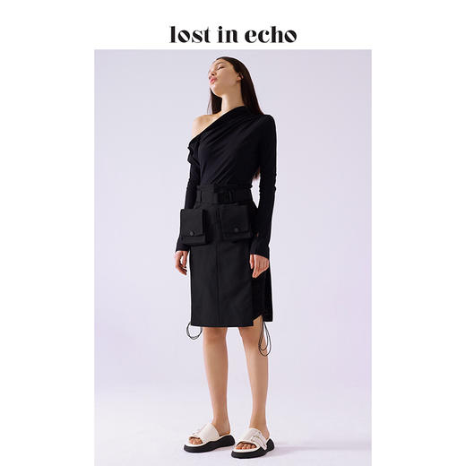 lost in echo 原创设计师品牌 魔术贴面包厚底鳄鱼压纹拖鞋 商品图5