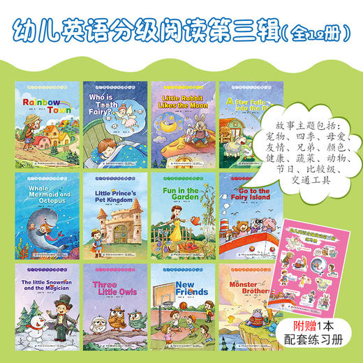 【全12册】幼儿英语分级阅读 第三辑 附地道外教音频中文故事 婴幼儿儿童英语启蒙故事书 儿童英语绘本 实用生活英语词汇大全书 商品图3
