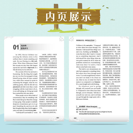 毕昂系列双语读物-励志美文每天读点英文英语小故事初中高中生英语读物英语课外阅读书籍英文美文小说中英对照版英汉互译的书籍 商品图4