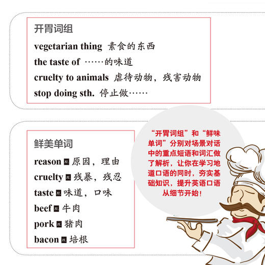 正版 舌尖上的英语（第2版） 国外美食英语用语 涵盖美食烹饪的各个环节 语言精美学习地道英语 饮食酒店饭店英语口语书籍 商品图4