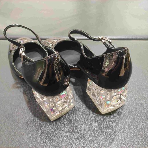 lFGJ 0340法式粗跟水钻方头系带时尚女鞋 商品图9