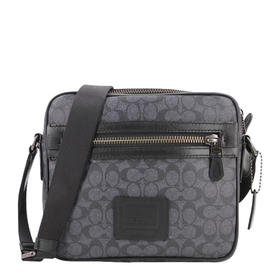 美国Coach蔻驰男士深灰色印花单肩包F43008QBCHR