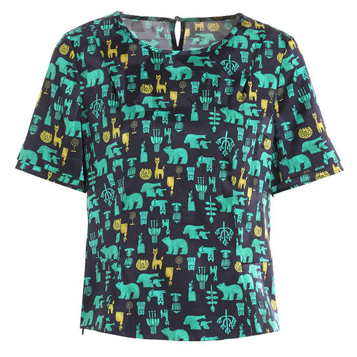 乔万尼新款真丝衬衫女桑蚕丝拼接垂感上衣EI2C742 商品图4