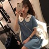 2021春夏新款刺绣娃娃领雪纺连衣裙蓝色宽松显瘦小清新学生polo裙 商品缩略图1