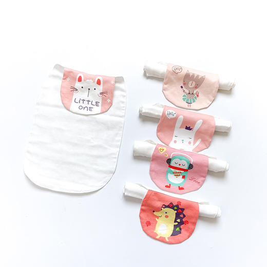 卡呗迩棉纱6层隔背巾L码XQA4045-6872K儿童纯棉幼儿园吸汗巾（颜色随机） 商品图1