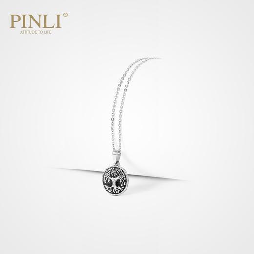 PINLI品立2021夏季潮牌不锈钢圆形吊坠男饰品首饰项链D212628381 商品图0