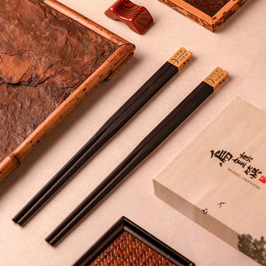 乌镇西栅乌木筷子礼盒五双装 商品图0