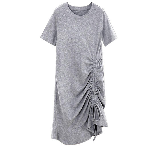 【2021新款夏抽绳T恤裙荷叶边短裙子】夏季韩版网红下身消失小个子心机短裙子女短袖夜店性感包臀连衣裙女 商品图5