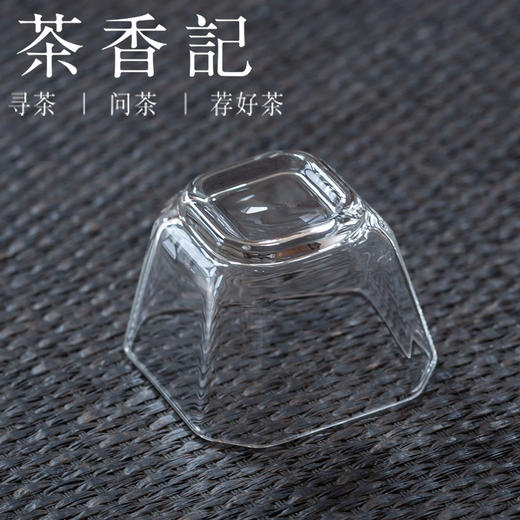 茶香记 耐热玻璃小方杯70ml加厚玻璃品茗杯通透莹润茶杯清透纯净
 商品图3