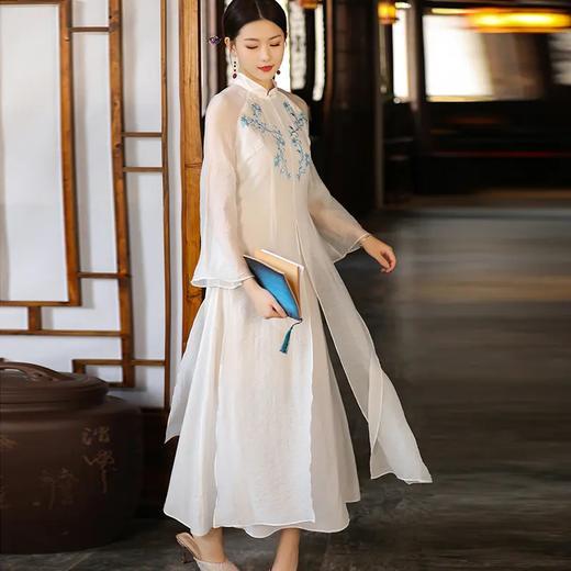 FNZD-6887新款中国风旗袍复古中式立领连衣裙 商品图2