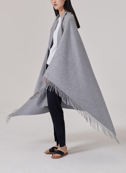  水波纹交织斜纹羊绒披毯 SJF92P601N 商品图1