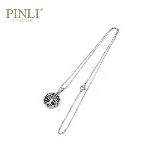 PINLI品立2021夏季潮牌不锈钢圆形吊坠男饰品首饰项链D212628381 商品图2