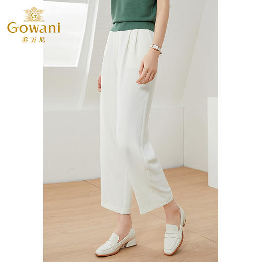 乔万尼白色裤子女新款宽松直筒春季薄款EI1F917 商品图2