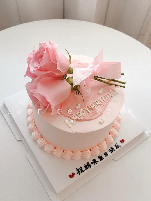 ins简约花束蛋糕(鲜花按当天采购搭配)-低糖处理无添加 商品图1