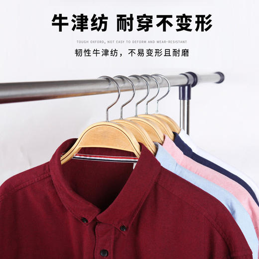 牛津纺【新款DM】【100%棉】大依优型大码全棉长袖衬衫纯棉男胖子加肥加大码宽松纯色休闲衬衣上衣 商品图5