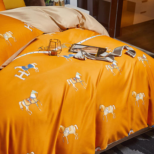 惠慈家居 60S水洗真丝四件套 亲肤舒适（被套200*230cm/床单245*250cm /枕套48*74cm*2 ） 商品图4