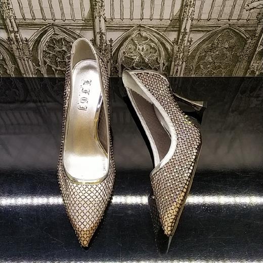 LFGJ10001 春夏性感魅惑闪钻细跟网面凉鞋 商品图9