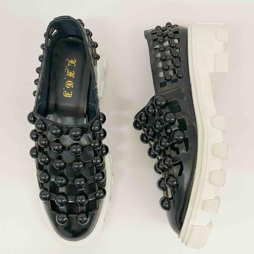 LFGJ 0213镂空乐福鞋单鞋松糕厚底一脚蹬懒人洞洞凉鞋 商品图5