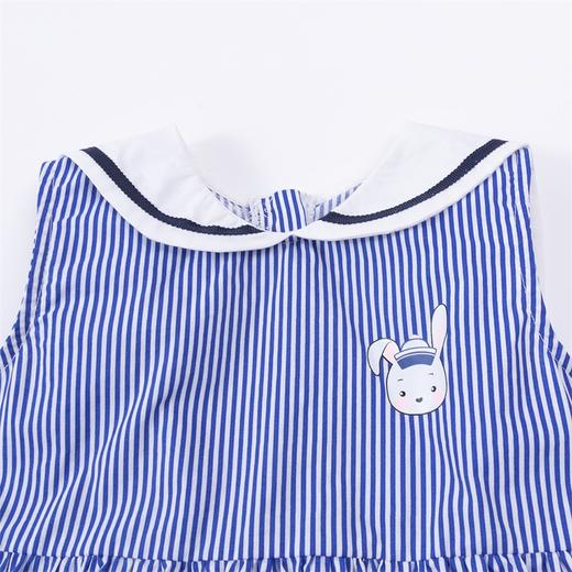 贝贝怡女宝宝A字摆条纹海军风公主连衣裙子长裙212Q244 商品图4