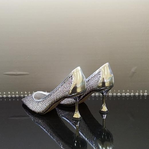 LFGJ10001 春夏性感魅惑闪钻细跟网面凉鞋 商品图10