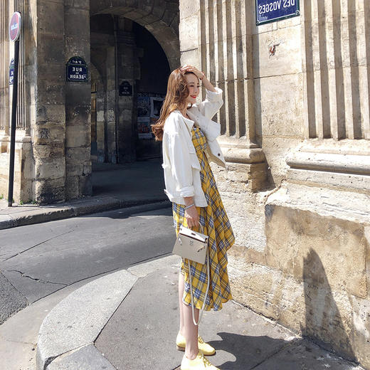 【迷你姐妹装格子吊带裙】夏秋双季节 chic连衣裙女 露肩收腰显瘦裙子 轻松打造小蛮腰~ 商品图1