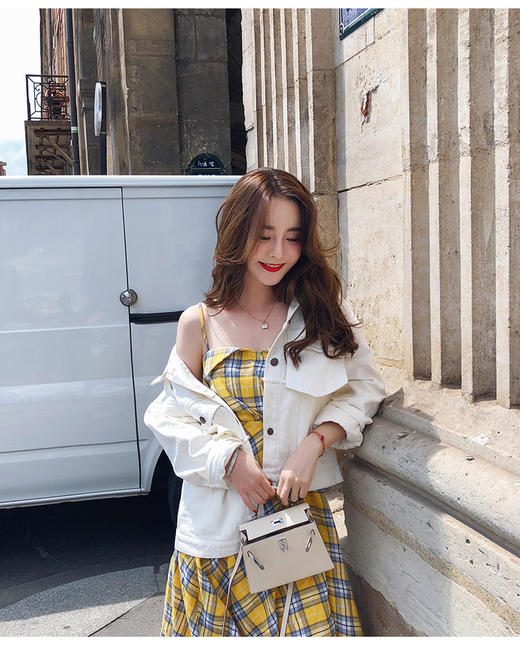 【迷你姐妹装格子吊带裙】夏秋双季节 chic连衣裙女 露肩收腰显瘦裙子 轻松打造小蛮腰~ 商品图3