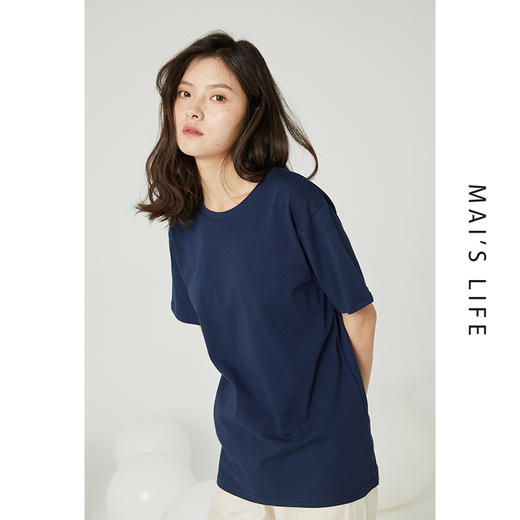 2021春夏 麻衣森活MAI'S LIFE 23色2件装不变形宽松纯棉短袖t恤男女款亲子儿童款 商品图0