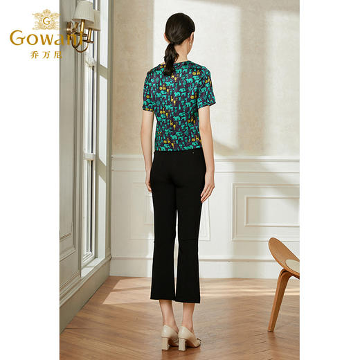 乔万尼新款真丝衬衫女桑蚕丝拼接垂感上衣EI2C742 商品图3