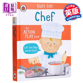 【中商原版】Busy Day: Chef 小瓢虫职业机关书：大厨师 低幼亲子互动启蒙绘本 纸板书 英文原版 2-3岁