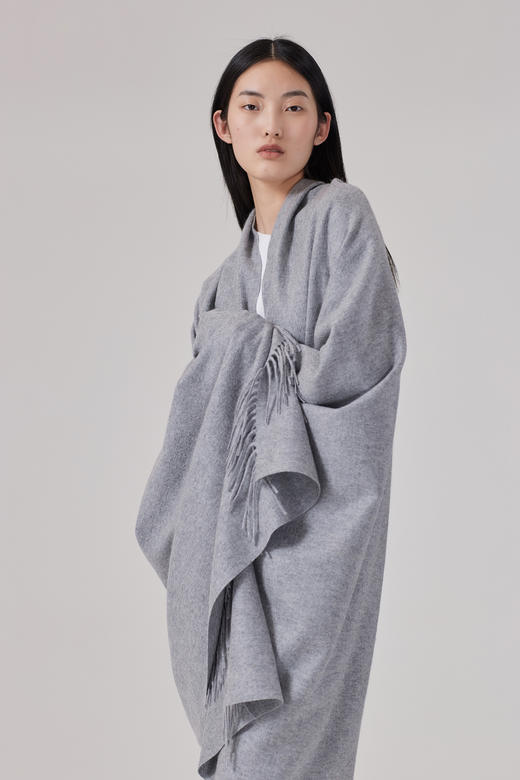  水波纹交织斜纹羊绒披毯 SJF92P601N 商品图0