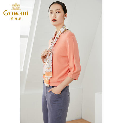 【两色可选】乔万尼女针织衫新款春季薄款七分袖宽松EI1M940 商品图2