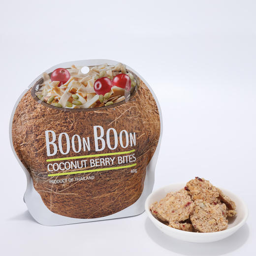 【饱腹椰子饼丨咬一咬，沾一沾，饱腹椰子饼干】BOONBOON椰满满椰子片休闲零食椰子饼40g 商品图3