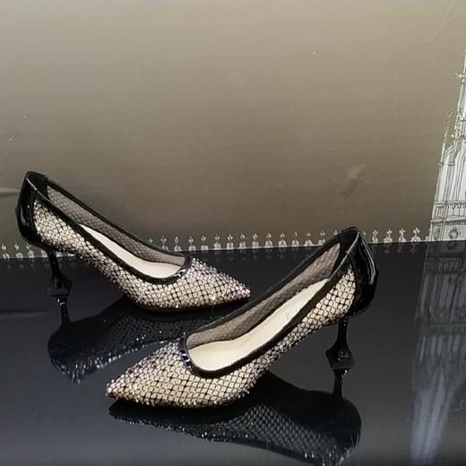 LFGJ10001 春夏性感魅惑闪钻细跟网面凉鞋 商品图5