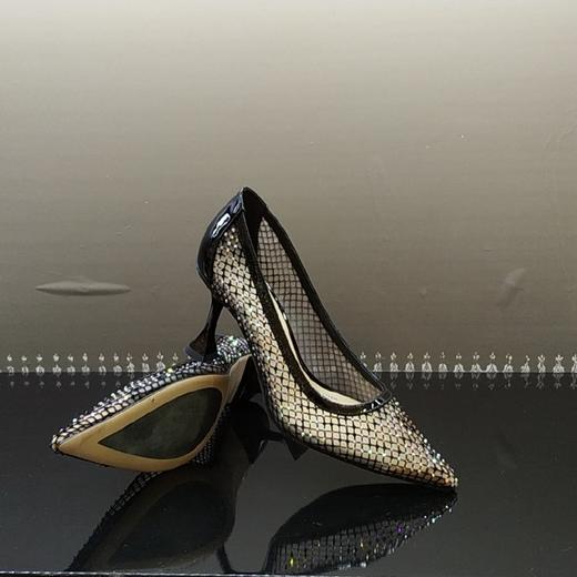 LFGJ10001 春夏性感魅惑闪钻细跟网面凉鞋 商品图3