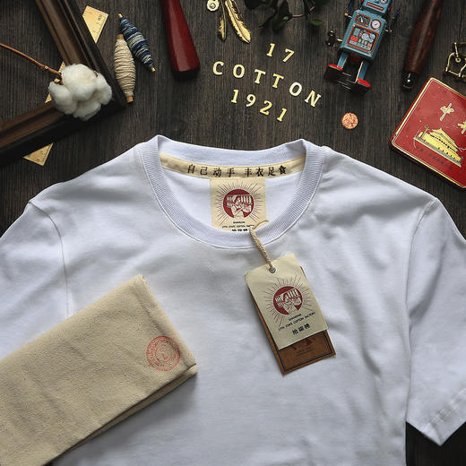 拾柒棉国潮T恤 ，复古时髦，老上海制棉匠心，柔软、吸湿、透气 商品图5