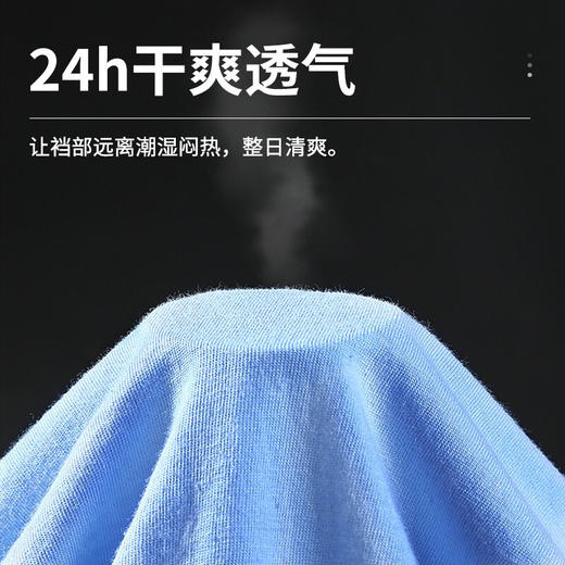 银发无忧全棉平角内裤男中老年大码全棉高腰爸爸四角短裤衩3条装 浅兰+灰色+灰色 商品图3