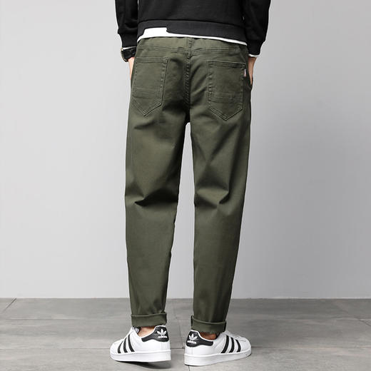 一口价【新款DQ】 春秋新款大码男装休闲裤长裤宽松纯色百搭裤子松紧腰直筒裤男 商品图5