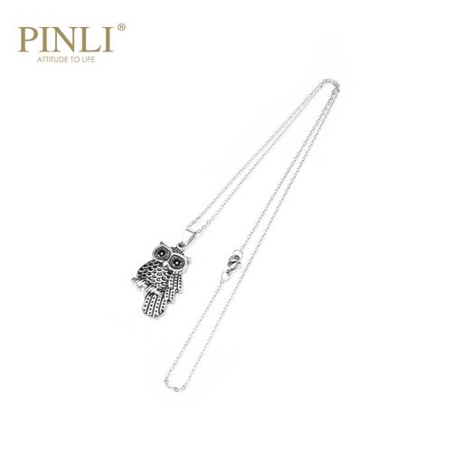 PINLI品立2021不锈钢猫头鹰吊坠项链首饰嘻哈街头男潮D212628376 商品图1