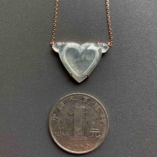 冰种翡翠天使心锁骨链18k黄金镶嵌 商品图3