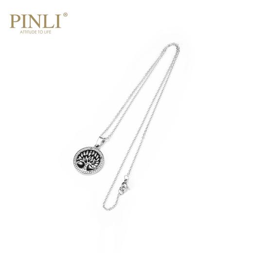 PINLI品立2021街头嘻哈不锈钢圆形大树吊坠男项链饰品D212628378 商品图1