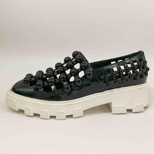 LFGJ 0213镂空乐福鞋单鞋松糕厚底一脚蹬懒人洞洞凉鞋 商品图1