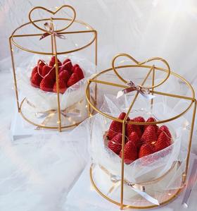 高颜值花架子白纱草莓蛋糕（进口动物奶油）