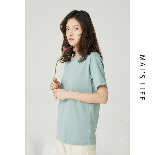 2021春夏 麻衣森活MAI'S LIFE 23色2件装不变形宽松纯棉短袖t恤男女款亲子儿童款 商品图3