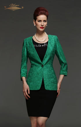 【特惠】YIQU丨“浓情万缕”西装上衣（绣绿）PT